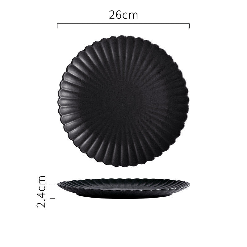 Kreative einfache einfarbige Keramikplatte Obstkuchenplatte runde Rindfleischsteak-Westernplatte