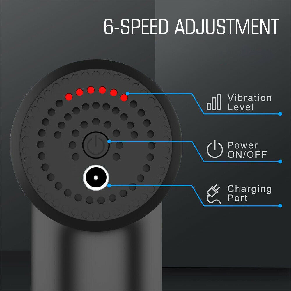Massagepistole, Percussion-Massagegerät, tiefe Gewebemuskulatur, vibrierend, entspannend, mit 4 Köpfen