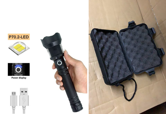 USB-wiederaufladbare Outdoor-Hochleistungs-Taschenlampe