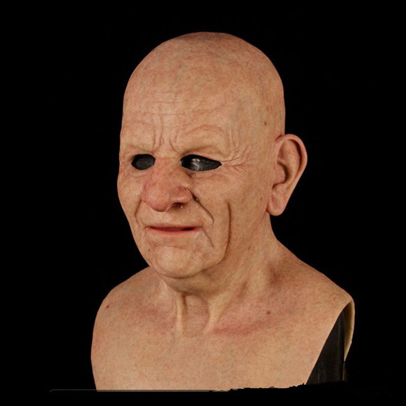 Alter Mann Maske weißes Haar weißer Bart Kopfbedeckung Halloween