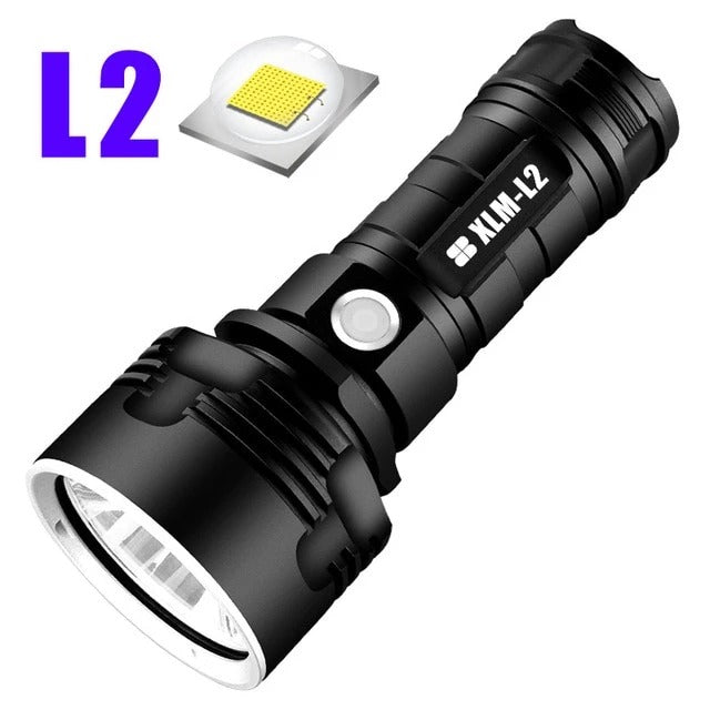 Starke Taschenlampe mit Fokussierung, LED-Blitzlicht, wiederaufladbar, superhelle LED-Xenon-Außenlampe