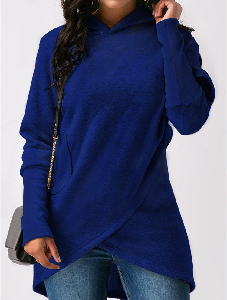 Irregular hooded sweater