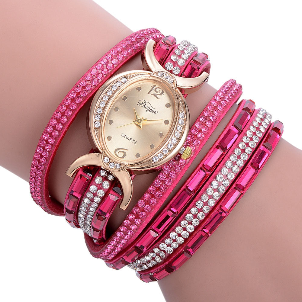 Neue lässige Strass-Armbanduhr, Kleid, Damen-Armbanduhr, analoge Quarzuhr für Damen 