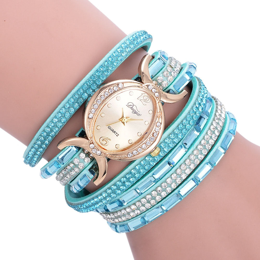 Neue lässige Strass-Armbanduhr, Kleid, Damen-Armbanduhr, analoge Quarzuhr für Damen 
