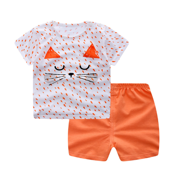 Cartoon Kleidung Baby Jungen Sommer Kleidung T-shirt Baby Mädchen Casual Kleidung Sets