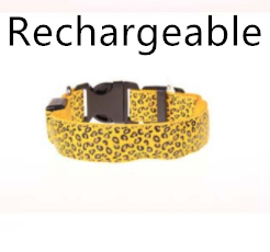 LED-Hundehalsband, sicher, verstellbares Nylon-Leoparden-Haustierhalsband
