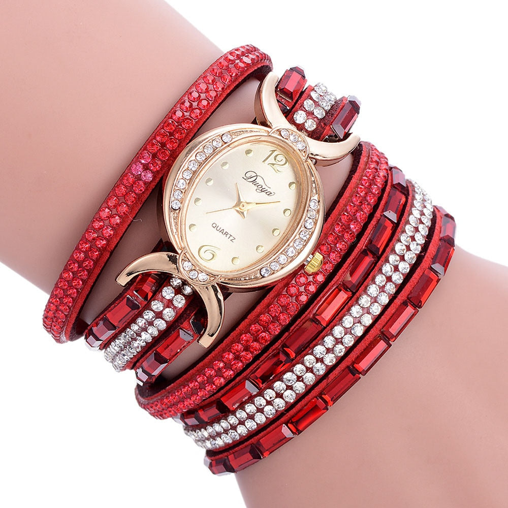 Neue lässige Strass-Armbanduhr, Kleid, Damen-Armbanduhr, analoge Quarzuhr für Damen 