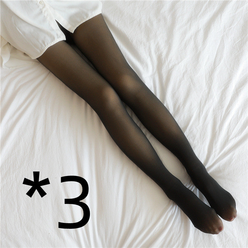 Gefälschte durchscheinende Leggings in Übergröße, Fleece-gefütterte Strumpfhosen, warme Fleece-Strumpfhosen für Herbst und Winter, Damen-Fleece-gefütterte Strumpfhosen, Thermo-Winterstrumpfhosen