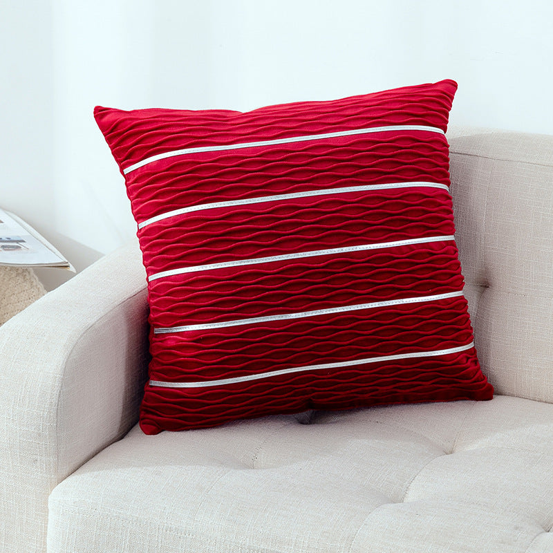 Schlichter luxuriöser gestreifter Samt-Kissenbezug, Kissen-Kissenbezug, Kissenbezug für Sofa, Flanell-Samt-Sofa-Kissenbezug