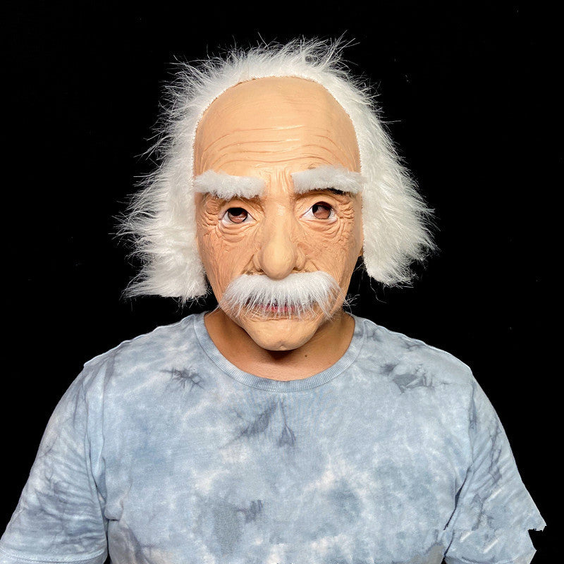 Alter Mann Maske weißes Haar weißer Bart Kopfbedeckung Halloween