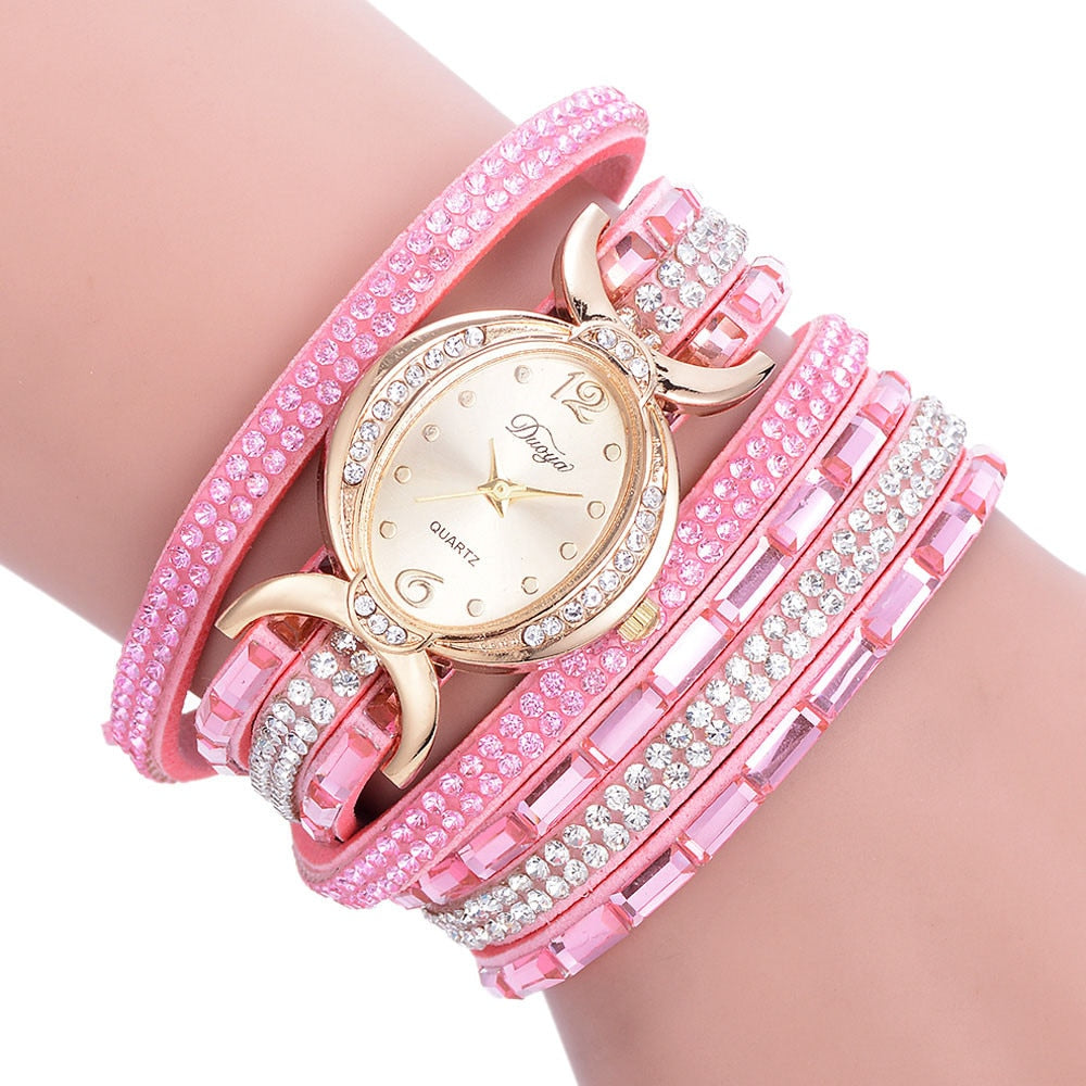 Neue lässige Strass-Armbanduhr, Kleid, Damen-Armbanduhr, analoge Quarzuhr für Damen 