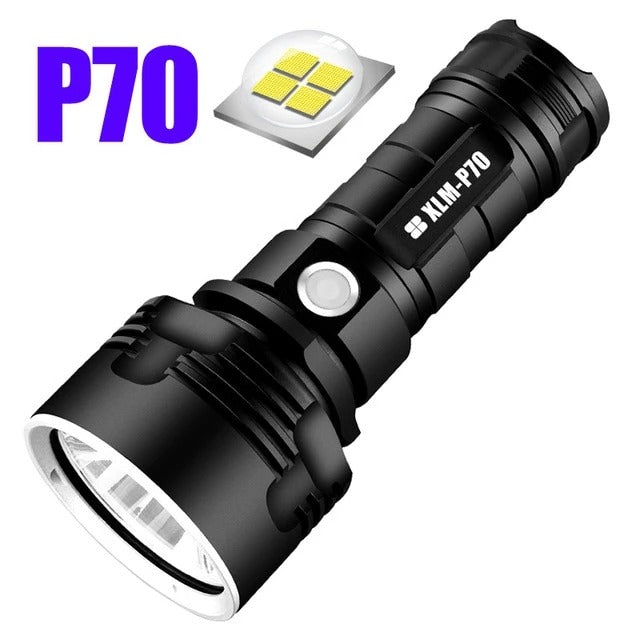 Starke Taschenlampe mit Fokussierung, LED-Blitzlicht, wiederaufladbar, superhelle LED-Xenon-Außenlampe
