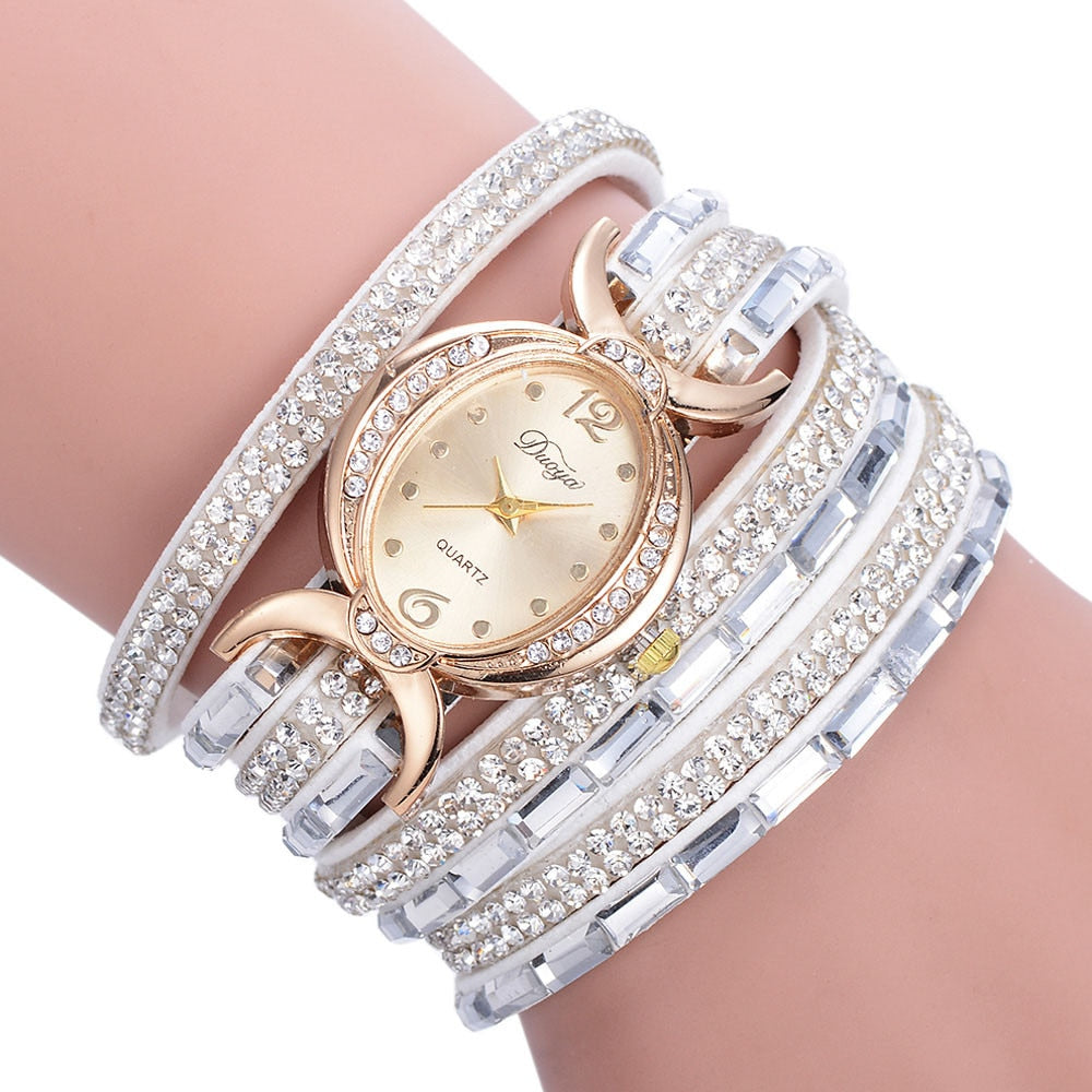 Neue lässige Strass-Armbanduhr, Kleid, Damen-Armbanduhr, analoge Quarzuhr für Damen 