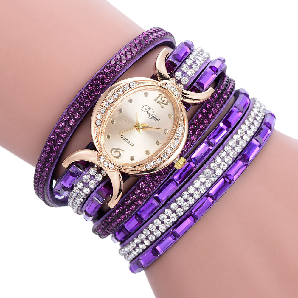 Neue lässige Strass-Armbanduhr, Kleid, Damen-Armbanduhr, analoge Quarzuhr für Damen 