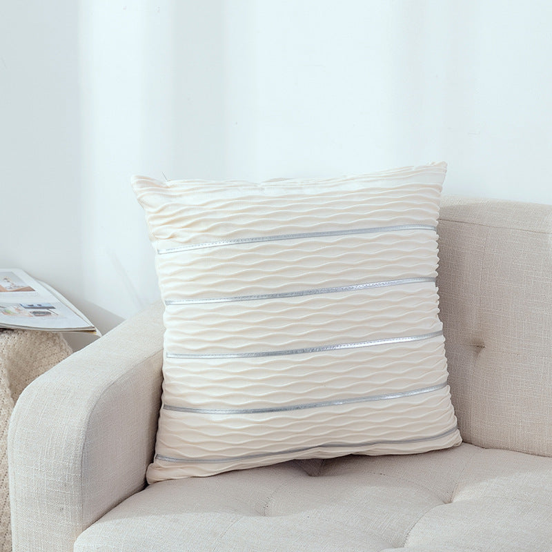 Schlichter luxuriöser gestreifter Samt-Kissenbezug, Kissen-Kissenbezug, Kissenbezug für Sofa, Flanell-Samt-Sofa-Kissenbezug