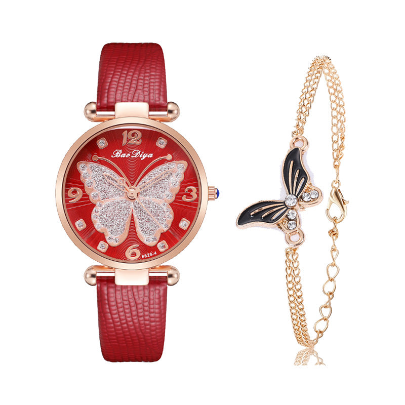 Modische und minimalistische Damenuhr mit Gürtel