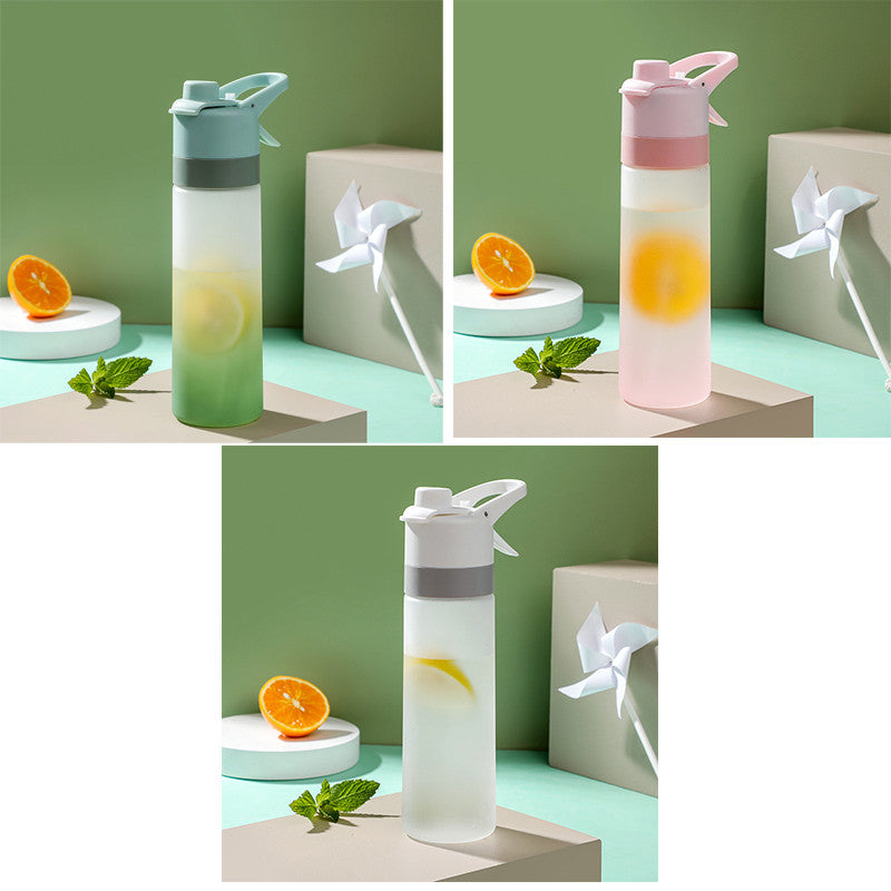 Sprühwasserflasche für Mädchen, Outdoor-Sport, Fitness, Wasserbecher, große Kapazität, Sprühflasche, Trinkgeschirr, Reiseflaschen, Küchenhelfer