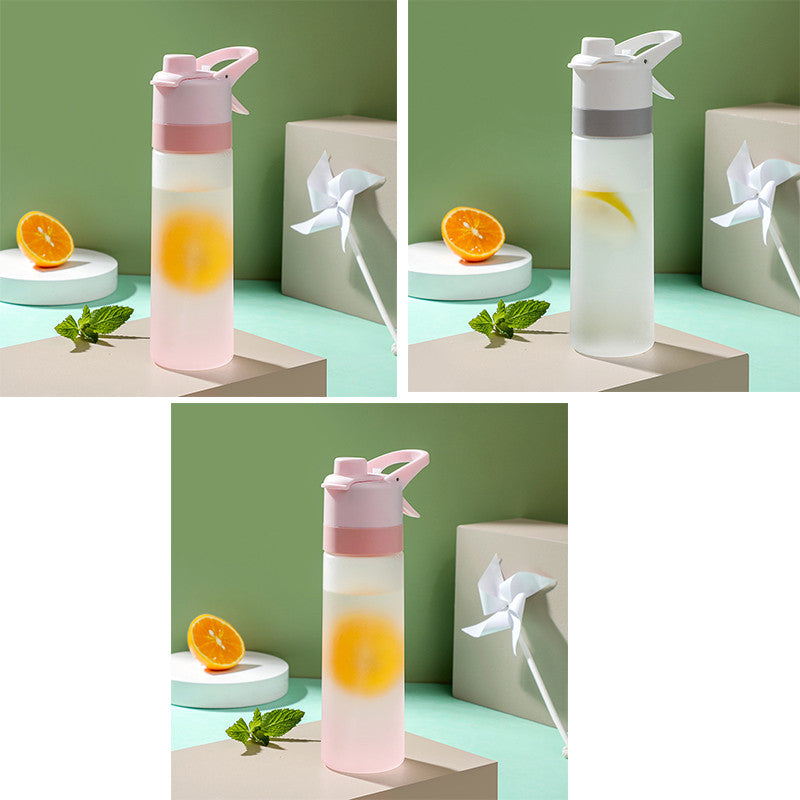 Sprühwasserflasche für Mädchen, Outdoor-Sport, Fitness, Wasserbecher, große Kapazität, Sprühflasche, Trinkgeschirr, Reiseflaschen, Küchenhelfer