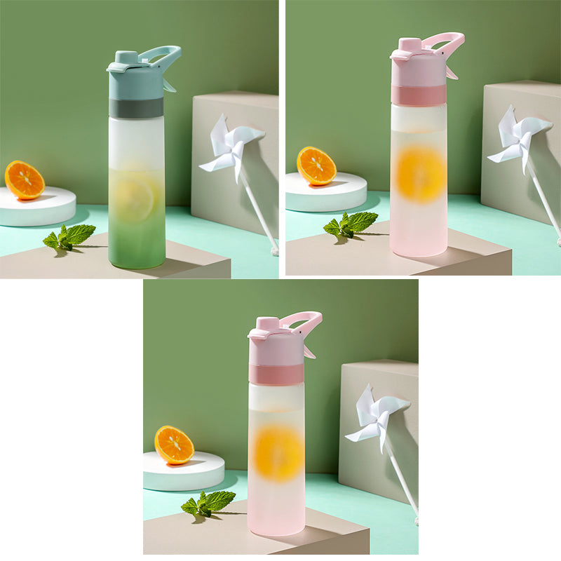 Sprühwasserflasche für Mädchen, Outdoor-Sport, Fitness, Wasserbecher, große Kapazität, Sprühflasche, Trinkgeschirr, Reiseflaschen, Küchenhelfer