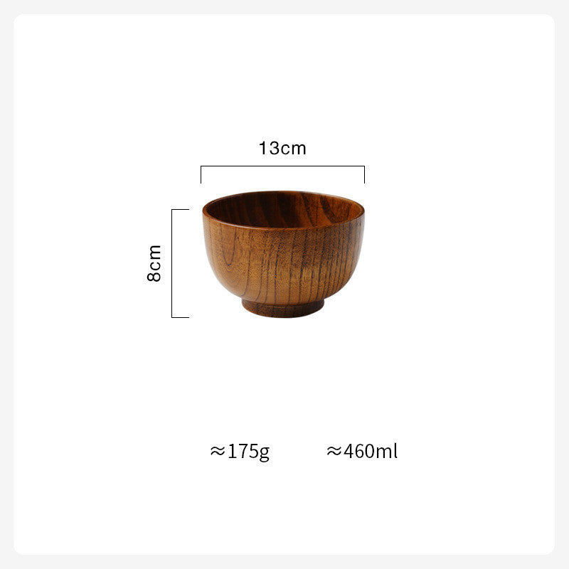 Holzschüssel, japanischer Stil, Holz, Reis, Suppenschüssel, Salatschüssel, Lebensmittelbehälter, große kleine Schüssel für Kinder, Geschirr, Holzutensilien
