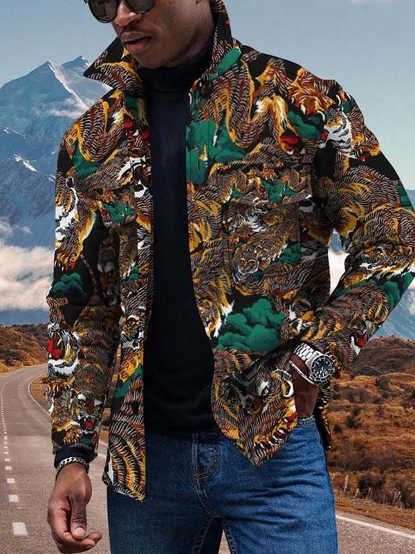 Neuer farbenfroher Cardigan mit allmählichem Wechsel und 3D-Knopf-Digitaldruck