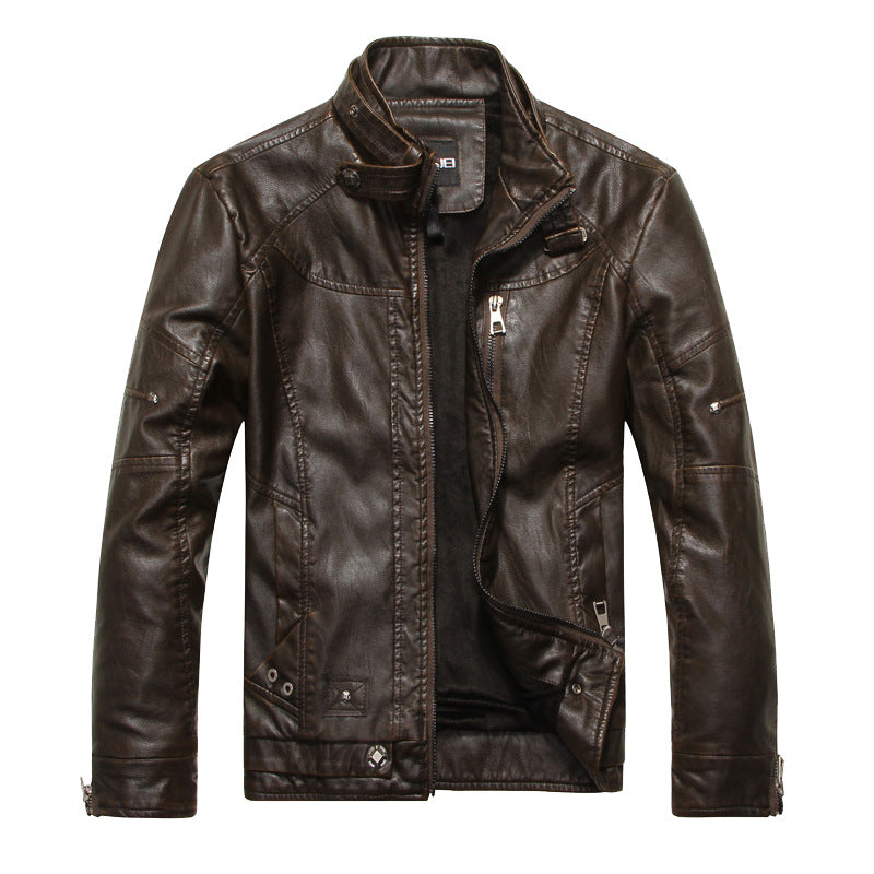 Men's Fashion Slim-fitting Biker PU Leather Coat