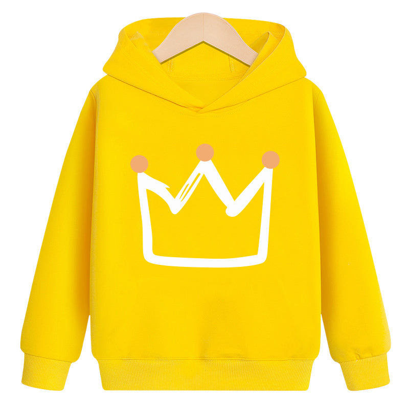 Crown-Sweatshirt mit Kapuze und Samt
