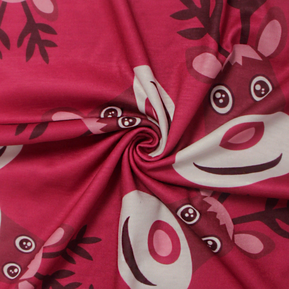 Modisches, lässiges, langärmliges Mädchenkleid mit Weihnachtsmann-Aufdruck