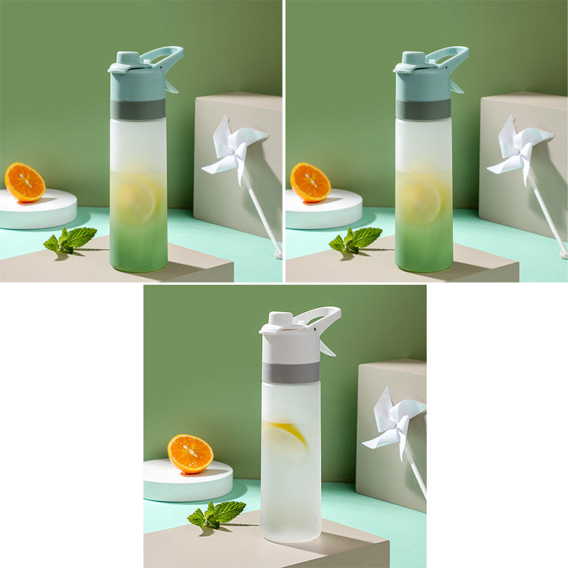 Sprühwasserflasche für Mädchen, Outdoor-Sport, Fitness, Wasserbecher, große Kapazität, Sprühflasche, Trinkgeschirr, Reiseflaschen, Küchenhelfer