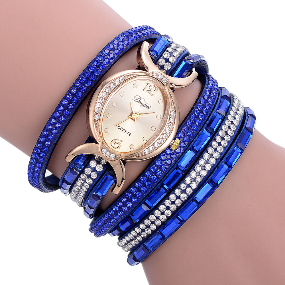 Neue lässige Strass-Armbanduhr, Kleid, Damen-Armbanduhr, analoge Quarzuhr für Damen 