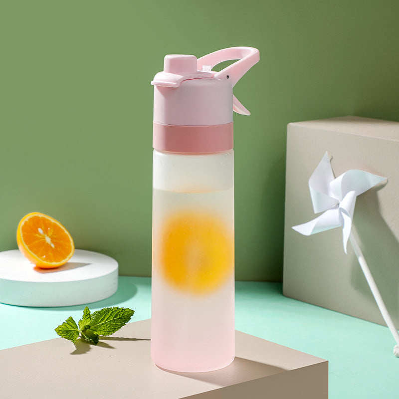 Sprühwasserflasche für Mädchen, Outdoor-Sport, Fitness, Wasserbecher, große Kapazität, Sprühflasche, Trinkgeschirr, Reiseflaschen, Küchenhelfer