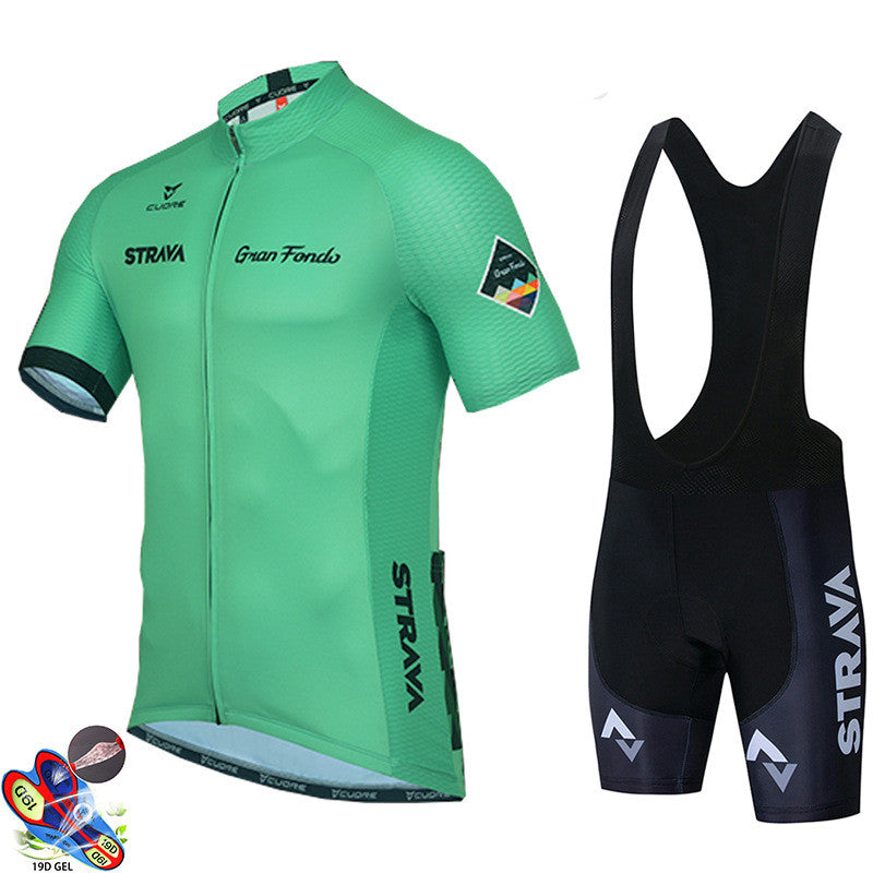 New Strava Cycling Jersey Short Sleeve Suit Summer Road Bike Mountain Bike Bicycle Breathable Perspiration
