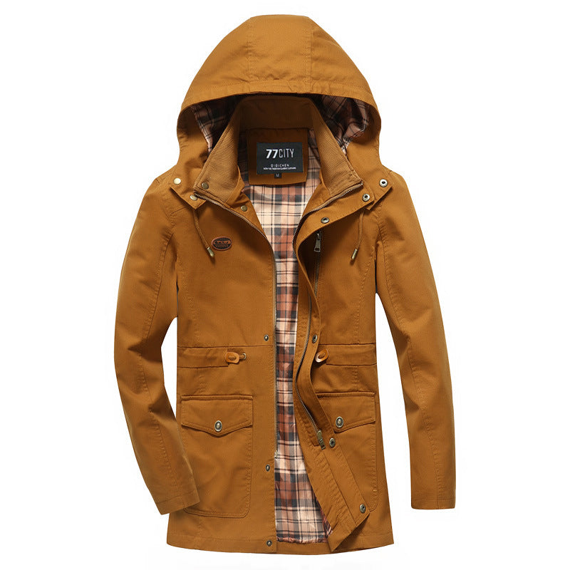 Military Style Mid Length Military Uniform Cotton Jacket