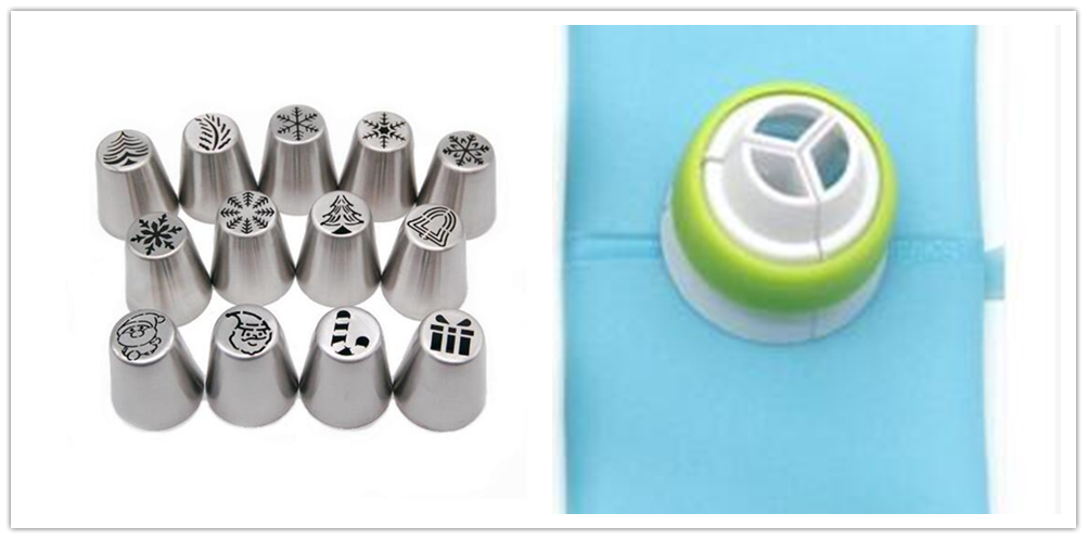 3 in one LIMITED EDITION CHRISTMAS STYLE Stainless Steel Cake Decorating Nozzle