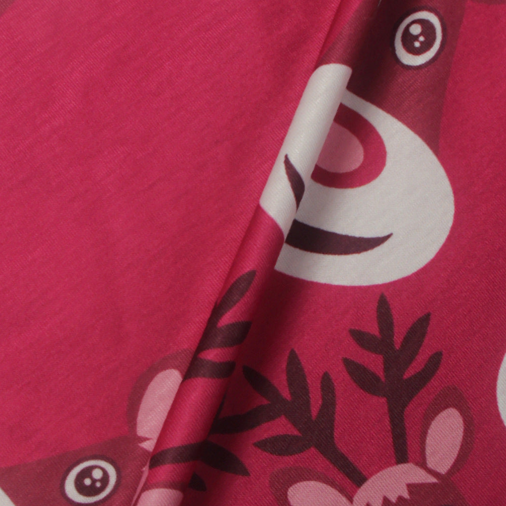 Modisches, lässiges, langärmliges Mädchenkleid mit Weihnachtsmann-Aufdruck