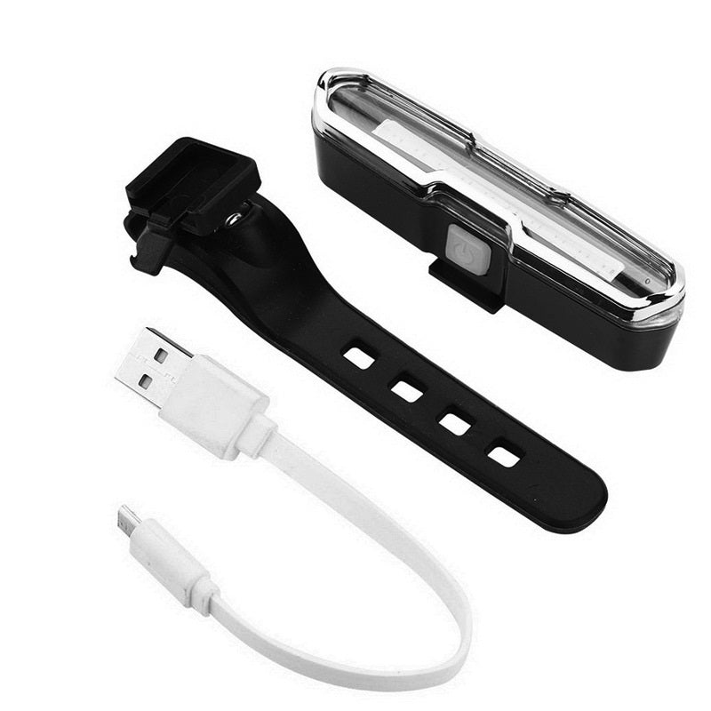 USB-Mountainbike-Warnleuchte mit roten und blauen Rücklichtern