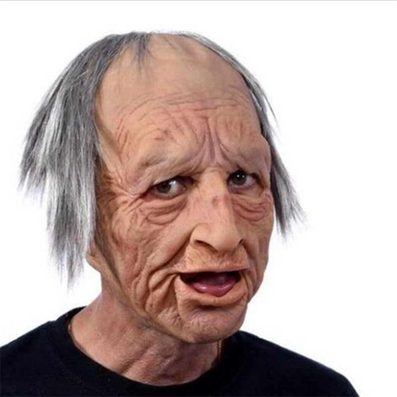 Alter Mann Maske weißes Haar weißer Bart Kopfbedeckung Halloween