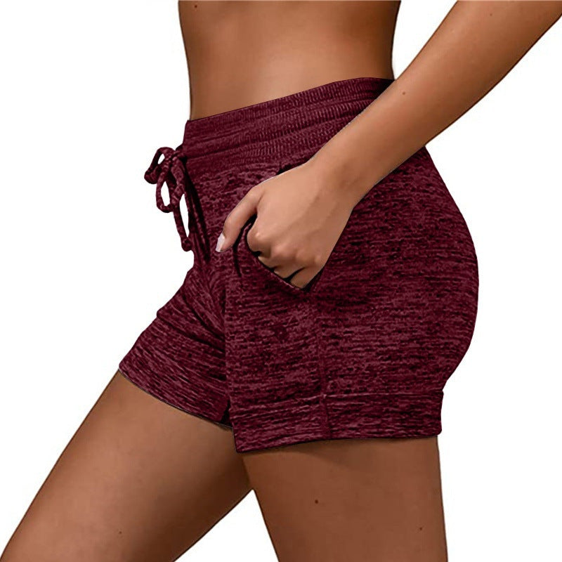 Damen-Shorts, schnell trocknende Stretch-Sporthose mit Schnürung