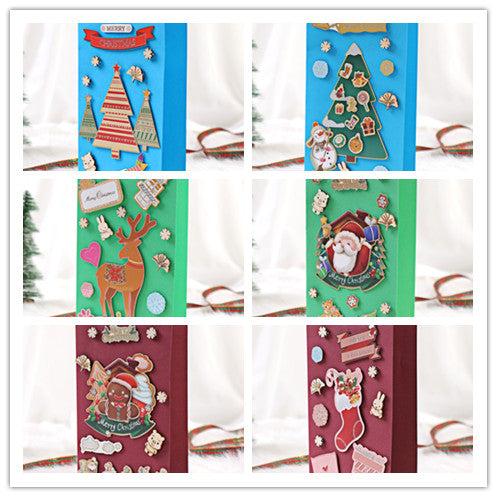 DIY-Grußkarte für Weihnachten, kreativ, handgefertigt, niedliche Cartoon-Nachricht