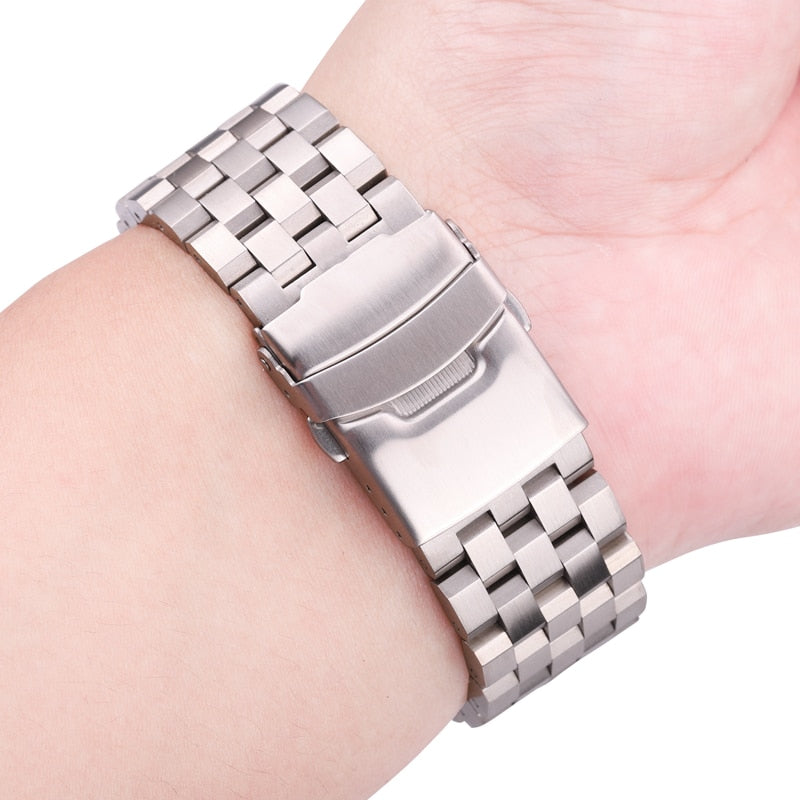 Edelstahl Armband Armband 18mm 20mm 22mm 24mm Frauen Männer Solide Metall Gebürstet Armband Für Getriebe s3 Band Zubehör