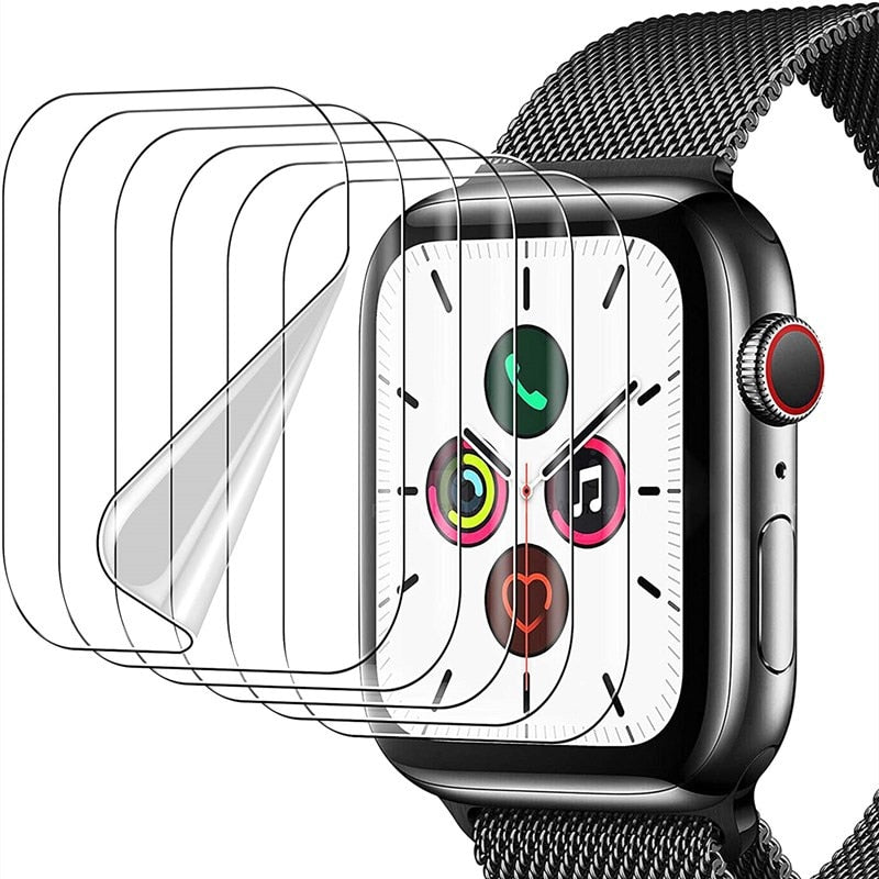 Displayschutzfolie, transparent, vollständiger Schutzfilm für Apple Watch 8, 7, 6 SE, 5, 4, 45 mm, 41 mm, 40 mm, 44 mm, kein Glas für iWatch 3, 2, 38 mm, 42 mm