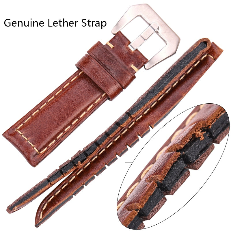 Echtes Leder Uhrenarmband 20mm 22mm 24mm Dunkelbraun Damen Herren Rindsleder Uhrenarmband Uhrenzubehör