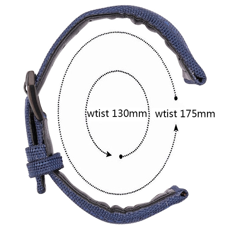 Canvas Nylon + Echtes Leder Armband 20mm 21mm 22mm Schwarz Grün Blau Damen Herren Uhrenarmband mit Dornschließe