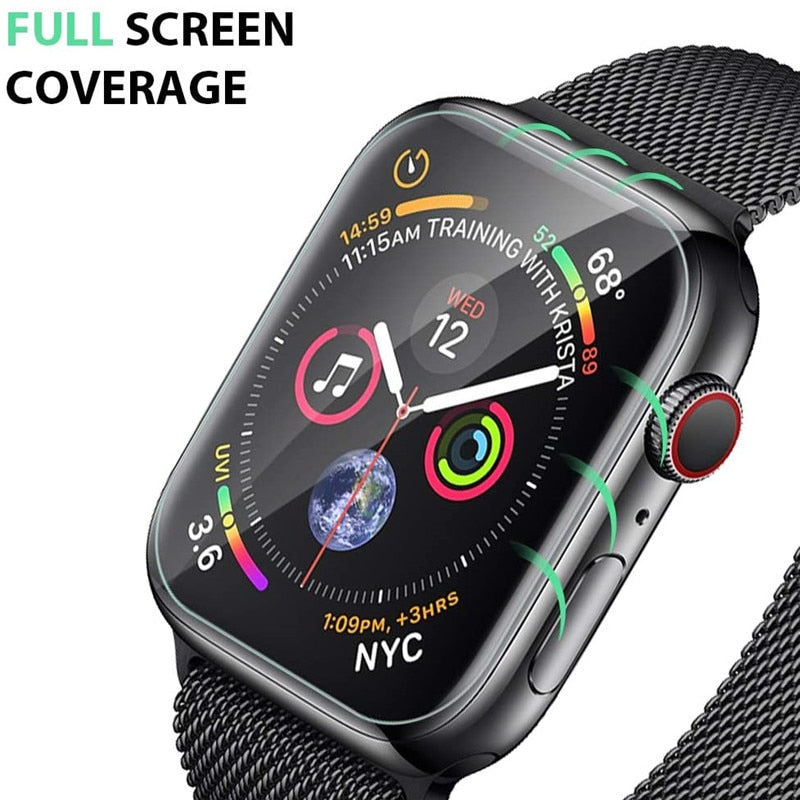 Displayschutzfolie, transparent, vollständiger Schutzfilm für Apple Watch 8, 7, 6 SE, 5, 4, 45 mm, 41 mm, 40 mm, 44 mm, kein Glas für iWatch 3, 2, 38 mm, 42 mm
