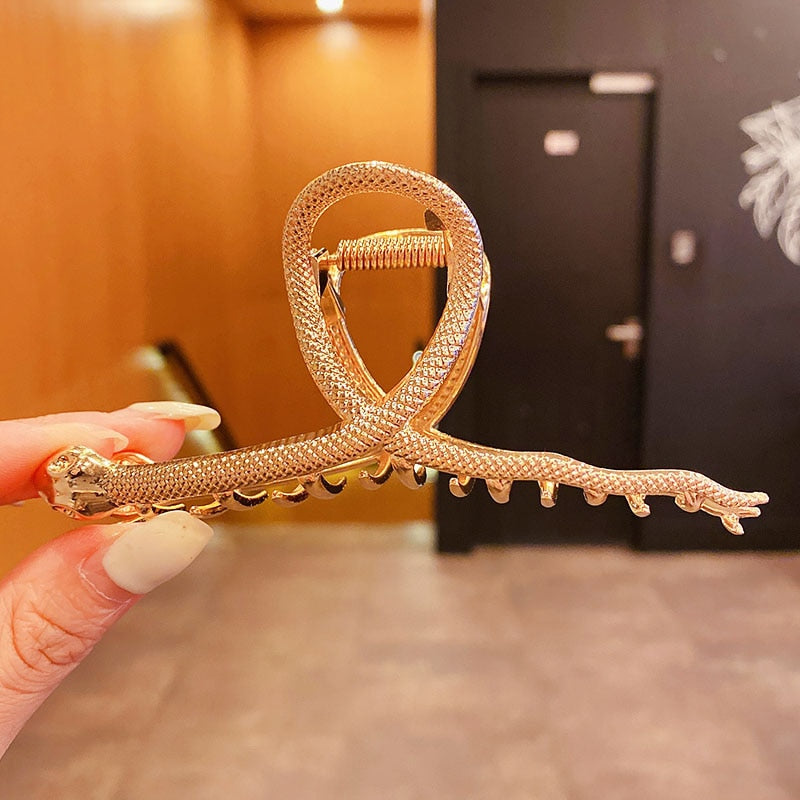 Elegante Gold Silber Hohl Geometrische Metall Haar Klaue Für Frauen Lange Dicke Haar Halter Haar Klaue Clip Mode Haar Zubehör