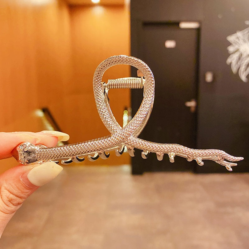 Elegante Gold Silber Hohl Geometrische Metall Haar Klaue Für Frauen Lange Dicke Haar Halter Haar Klaue Clip Mode Haar Zubehör