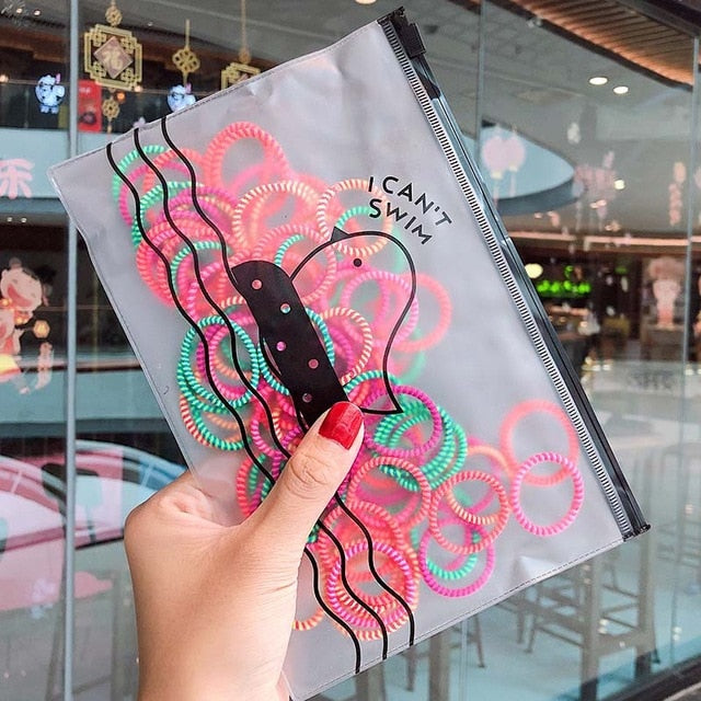 50/100pcs/Set Girls Colorful Nylon Small Elastic Hair Bands Children Ponytail Holder Scrunchie Headband Kids Hair Accessories