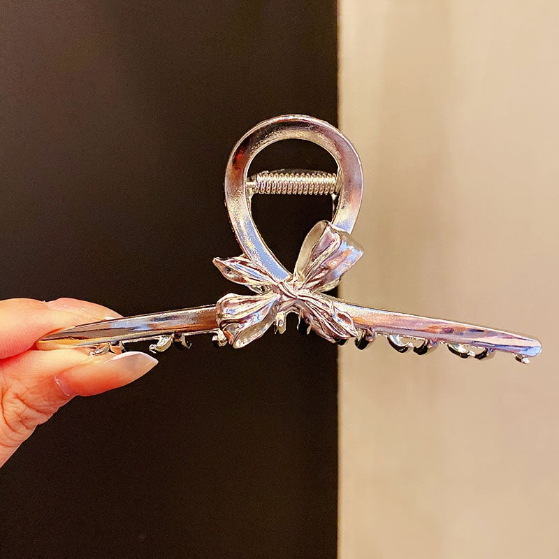 Elegante Gold Silber Hohl Geometrische Metall Haar Klaue Für Frauen Lange Dicke Haar Halter Haar Klaue Clip Mode Haar Zubehör