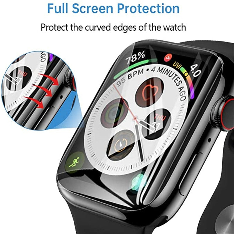 Displayschutzfolie, transparent, vollständiger Schutzfilm für Apple Watch 8, 7, 6 SE, 5, 4, 45 mm, 41 mm, 40 mm, 44 mm, kein Glas für iWatch 3, 2, 38 mm, 42 mm