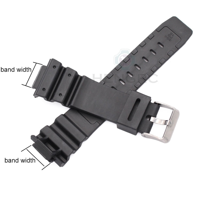 Silikon Gummi Uhrenarmband Männer Schwarz Sport Tauchen Uhrenarmbänder Edelstahl Dornschließe Uhrenzubehör
